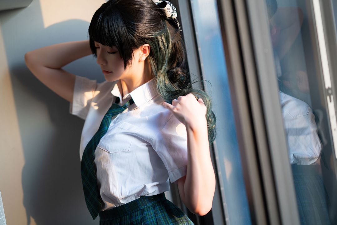 [COS写真]星之迟迟–JK-绿插图2
